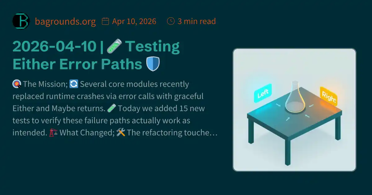 2026-04-10 | 🧪 Testing Either Error Paths 🛡️