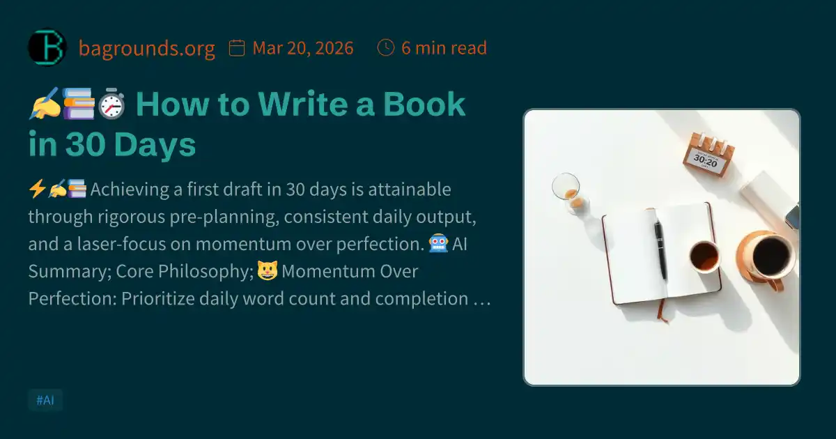 ️📚⏱️ How to Write a Book in 30 Days