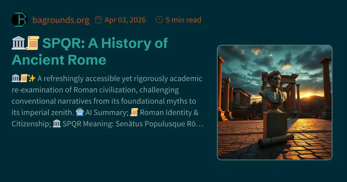 🏛️📜 SPQR: A History of Ancient Rome
