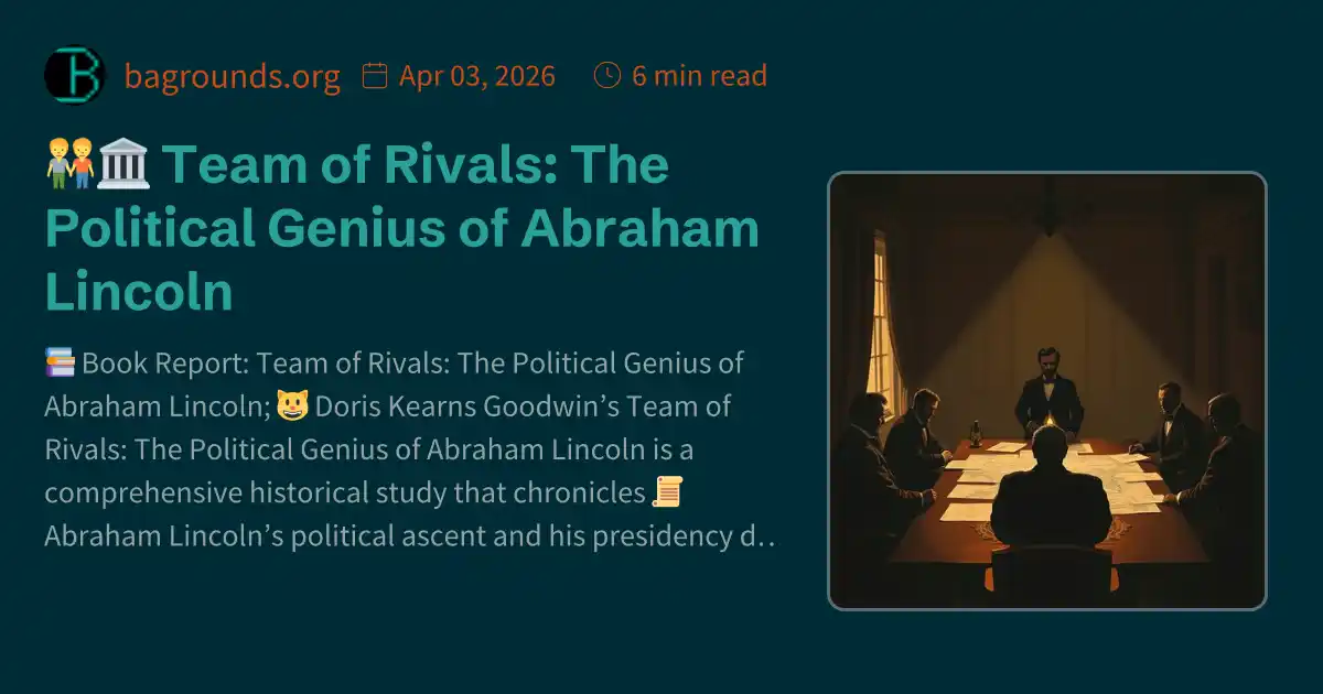 🤝🏛️ Team of Rivals: The Political Genius of Abraham Lincoln