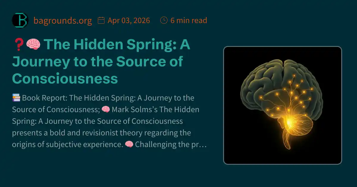 🧠 The Hidden Spring: A Journey to the Source of Consciousness