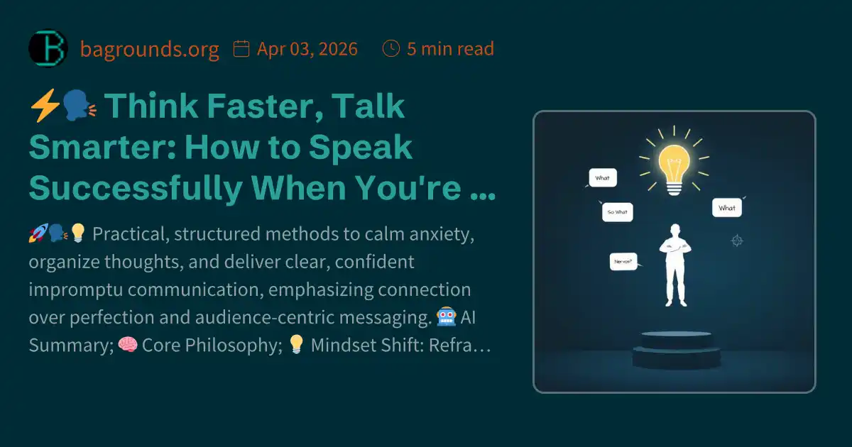 Think To Include ⚡🗣️ Think Faster, Talk Smarter: How to Speak Successfully When You're ...