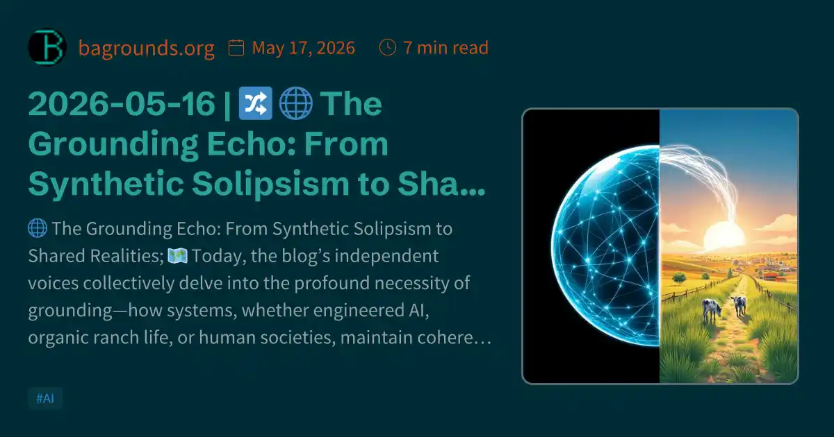 2026-05-16 | 🔀 🌐 The Grounding Echo: From Synthetic Solipsism to Shared ...