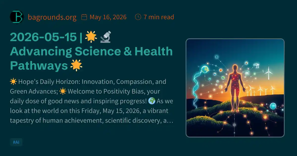 2026-05-15 | 🌟 🔬 Advancing Science & Health Pathways 🌟