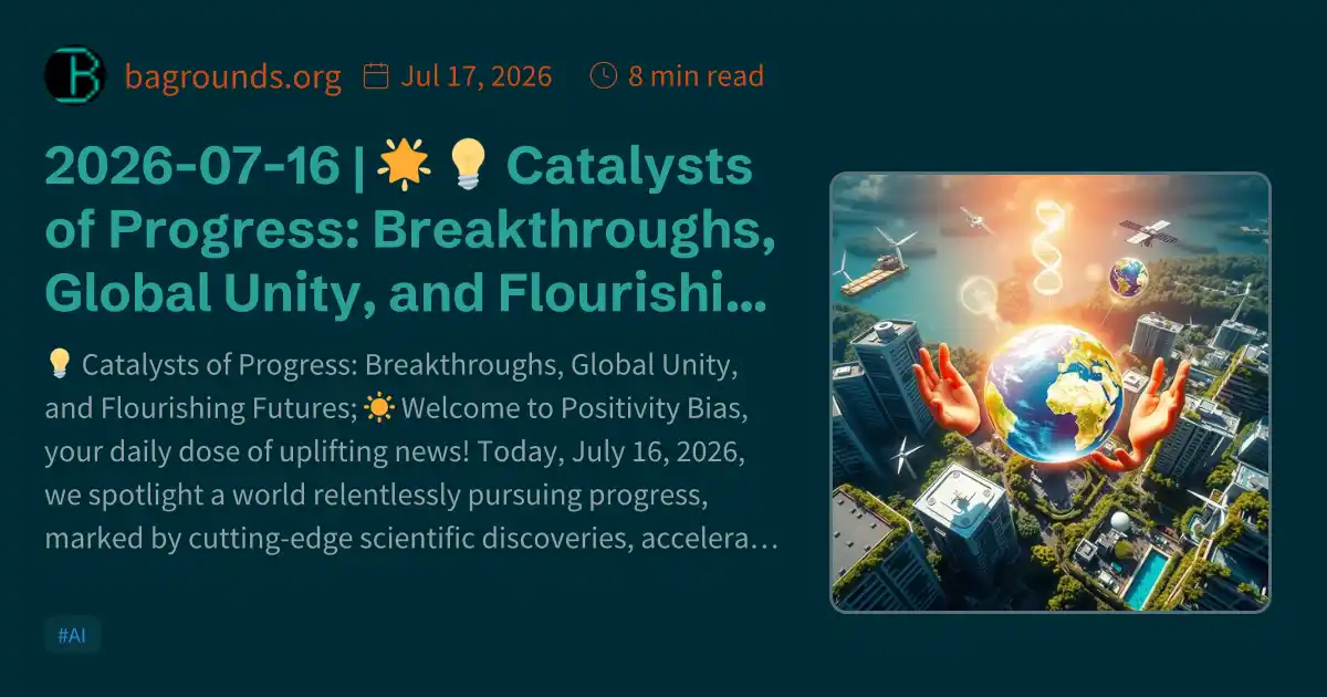 2026-07-16 | 🌟 💡 Catalysts of Progress: Breakthroughs, Global Unity ...