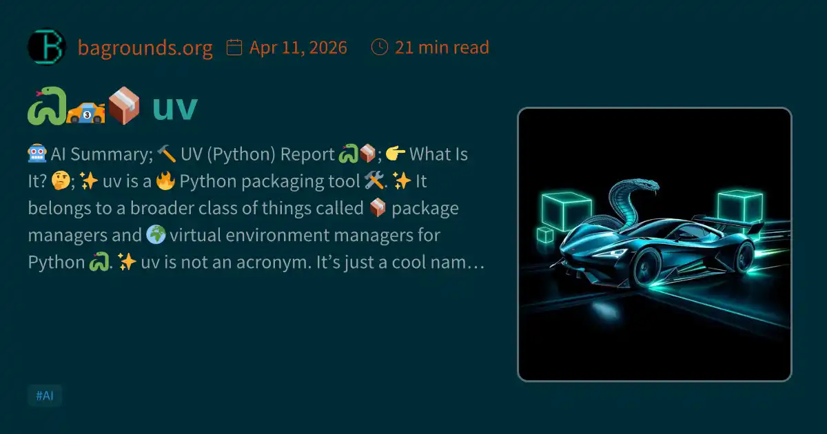 🐍🏎️📦 uv
