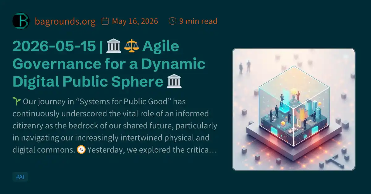 2026-05-15 | 🏛️ ⚖️ Agile Governance for a Dynamic Digital Public Sphere 🏛️