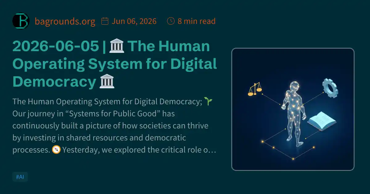 2026-06-05 | 🏛️ The Human Operating System for Digital Democracy 🏛️
