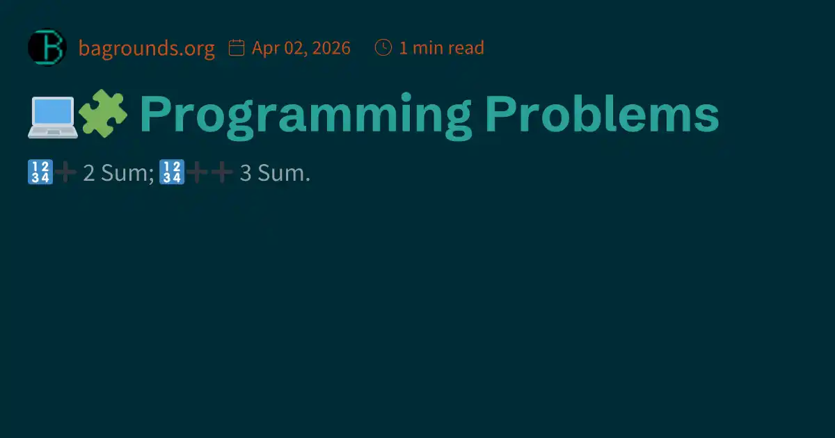 💻🧩 Programming Problems