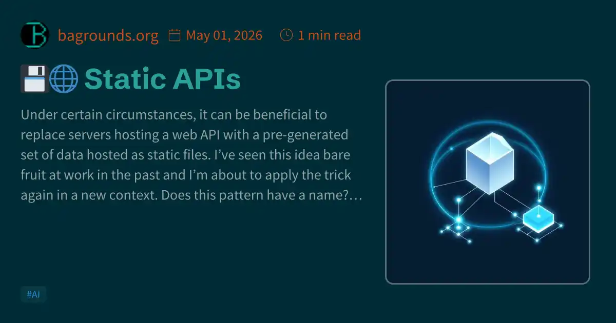 💾🌐 Static APIs