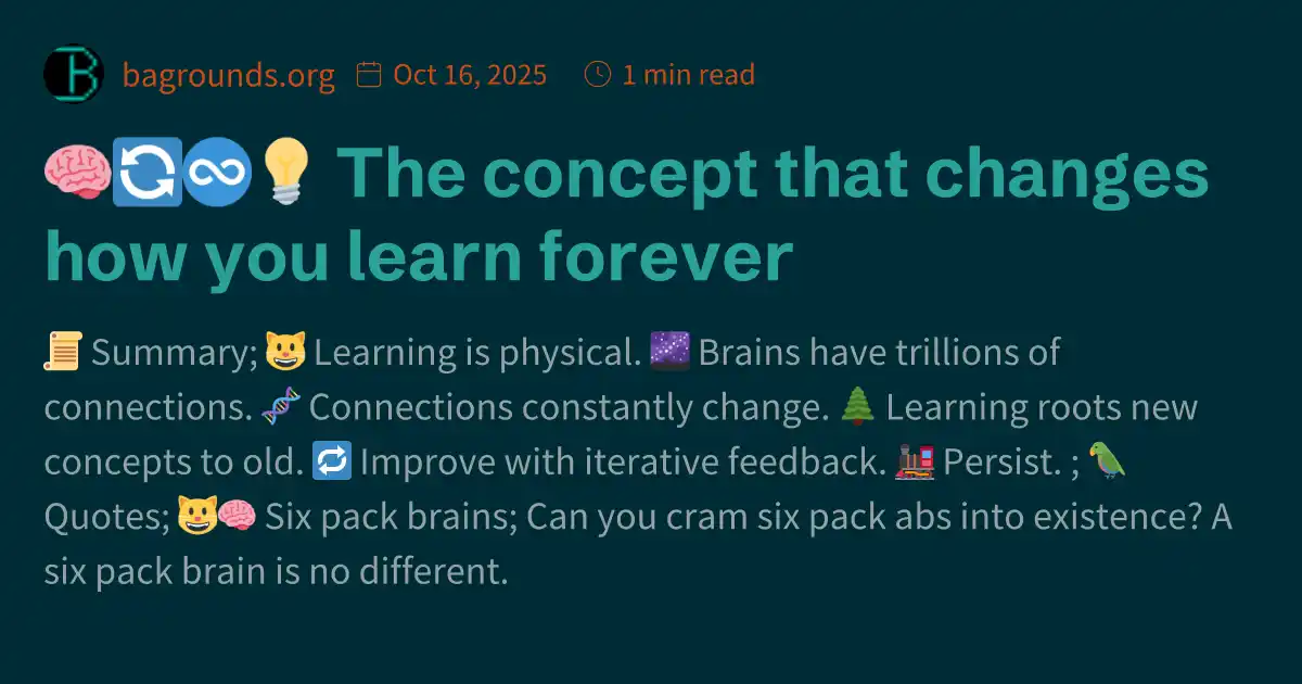🧠🔄♾️💡 The concept that changes how you learn forever