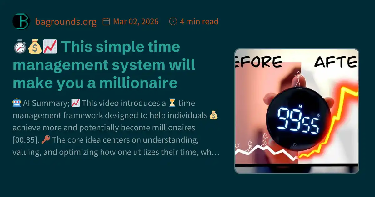 ⏱️💰📈 This simple time management system will make you a millionaire